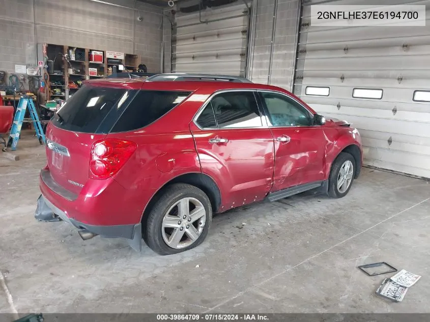 2GNFLHE37E6194700 2014 Chevrolet Equinox Ltz