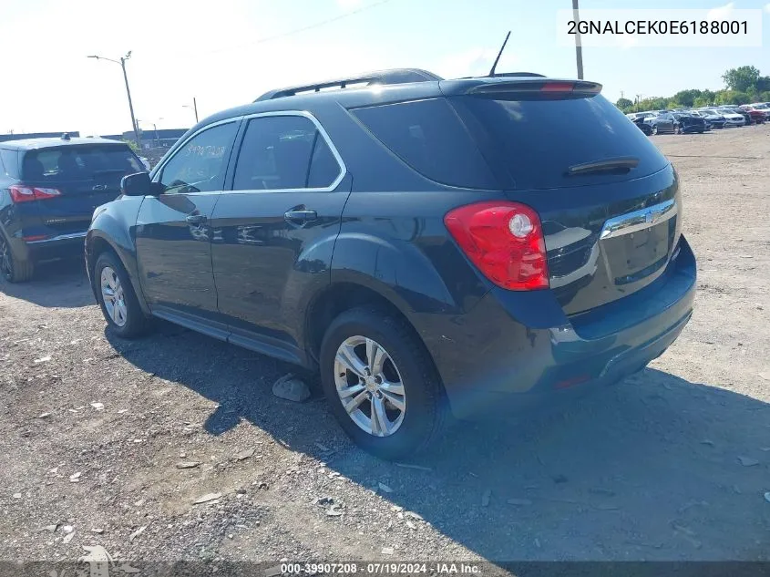 2014 Chevrolet Equinox 2Lt VIN: 2GNALCEK0E6188001 Lot: 39907208