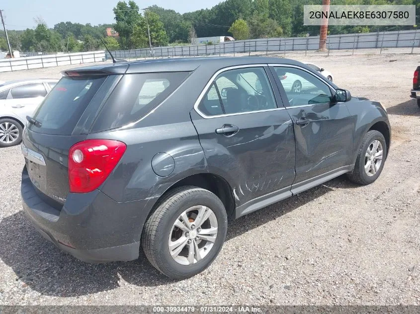 2014 Chevrolet Equinox Ls VIN: 2GNALAEK8E6307580 Lot: 39934479