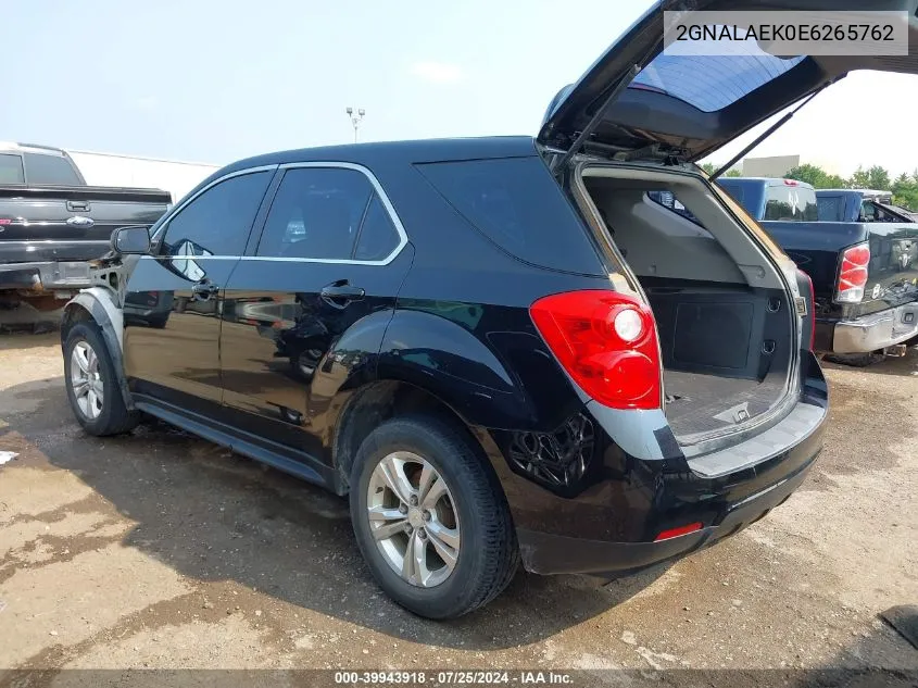 2014 Chevrolet Equinox Ls VIN: 2GNALAEK0E6265762 Lot: 39943918