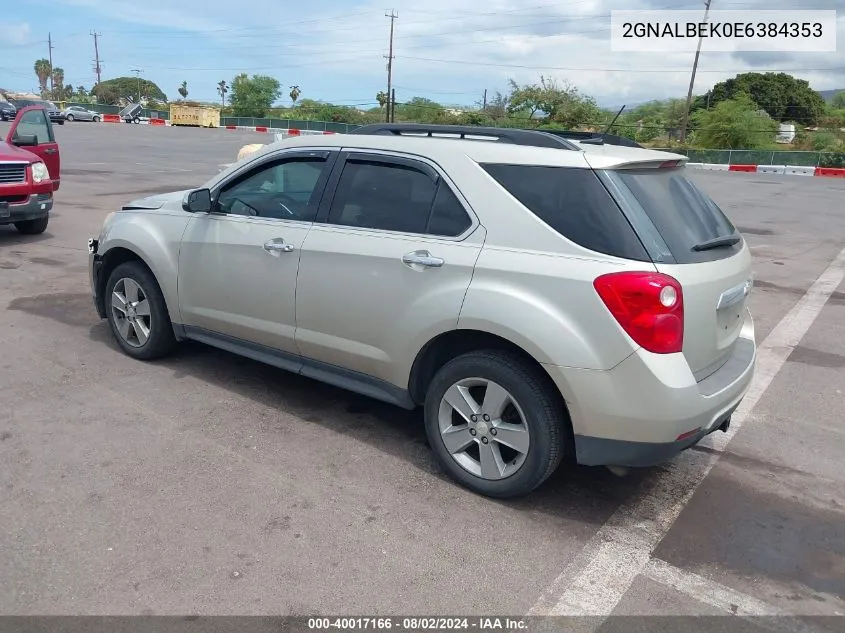 2014 Chevrolet Equinox 1Lt VIN: 2GNALBEK0E6384353 Lot: 40017166