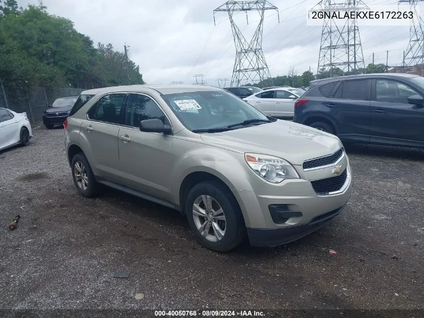 2014 Chevrolet Equinox Ls VIN: 2GNALAEKXE6172263 Lot: 40050768