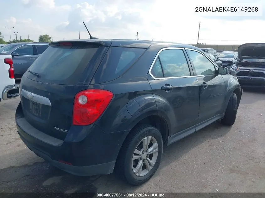 2014 Chevrolet Equinox Ls VIN: 2GNALAEK4E6149268 Lot: 40077551