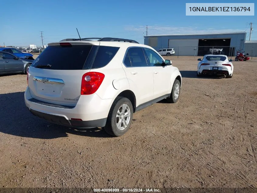 2014 Chevrolet Equinox 1Lt VIN: 1GNALBEK1EZ136794 Lot: 40096999