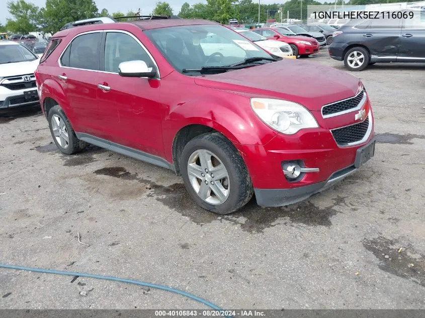 2014 Chevrolet Equinox Ltz VIN: 1GNFLHEK5EZ116069 Lot: 40105843