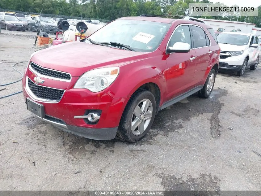 2014 Chevrolet Equinox Ltz VIN: 1GNFLHEK5EZ116069 Lot: 40105843