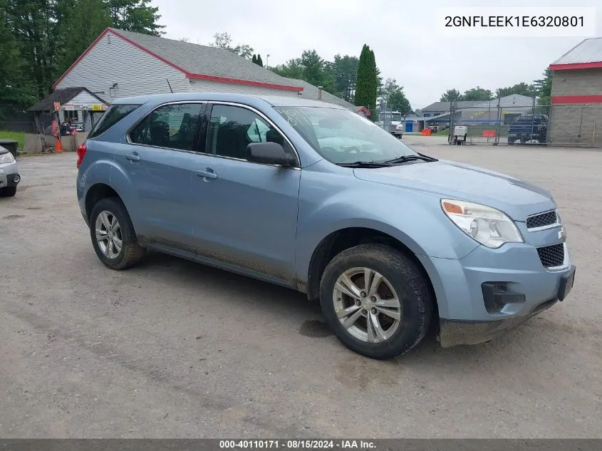 2014 Chevrolet Equinox Ls VIN: 2GNFLEEK1E6320801 Lot: 40110171