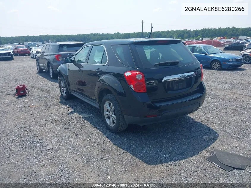 2014 Chevrolet Equinox Ls VIN: 2GNALAEK8E6280266 Lot: 40123148