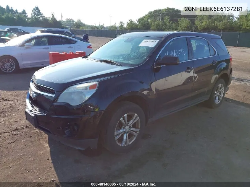 2014 Chevrolet Equinox Ls VIN: 2GNFLEEK6E6137281 Lot: 40140085