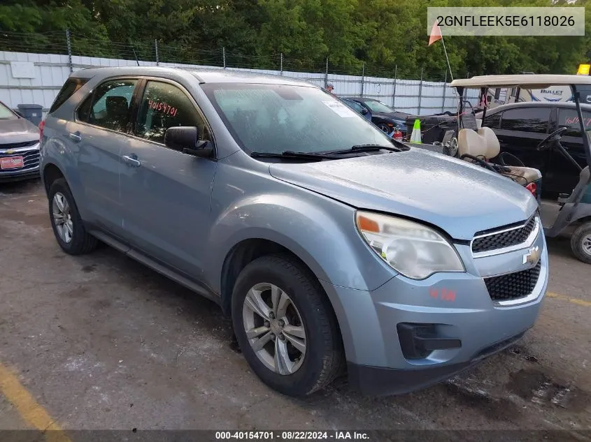 2014 Chevrolet Equinox Ls VIN: 2GNFLEEK5E6118026 Lot: 40154701