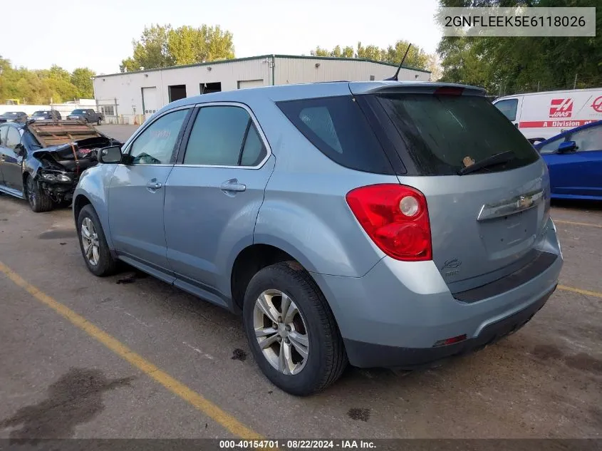 2014 Chevrolet Equinox Ls VIN: 2GNFLEEK5E6118026 Lot: 40154701