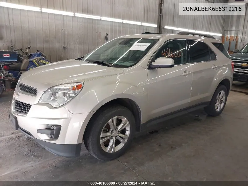 2014 Chevrolet Equinox 1Lt VIN: 2GNALBEK6E6319216 Lot: 40166000