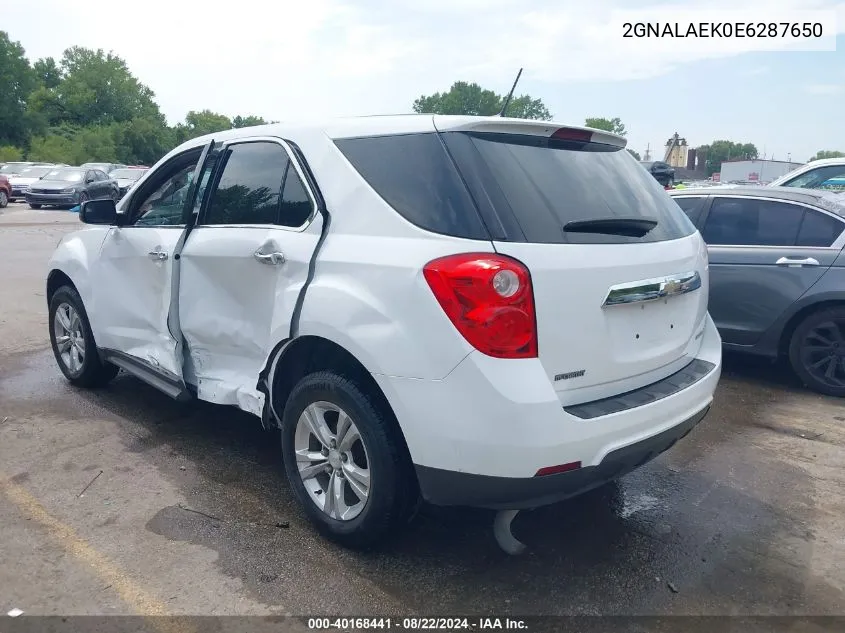 2GNALAEK0E6287650 2014 Chevrolet Equinox Ls