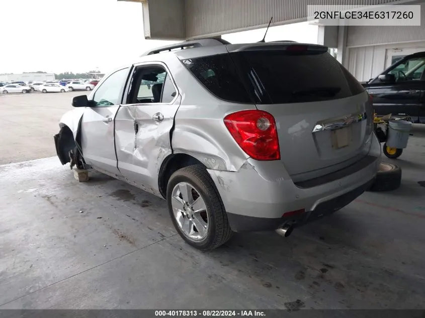 2014 Chevrolet Equinox 2Lt VIN: 2GNFLCE34E6317260 Lot: 40178313