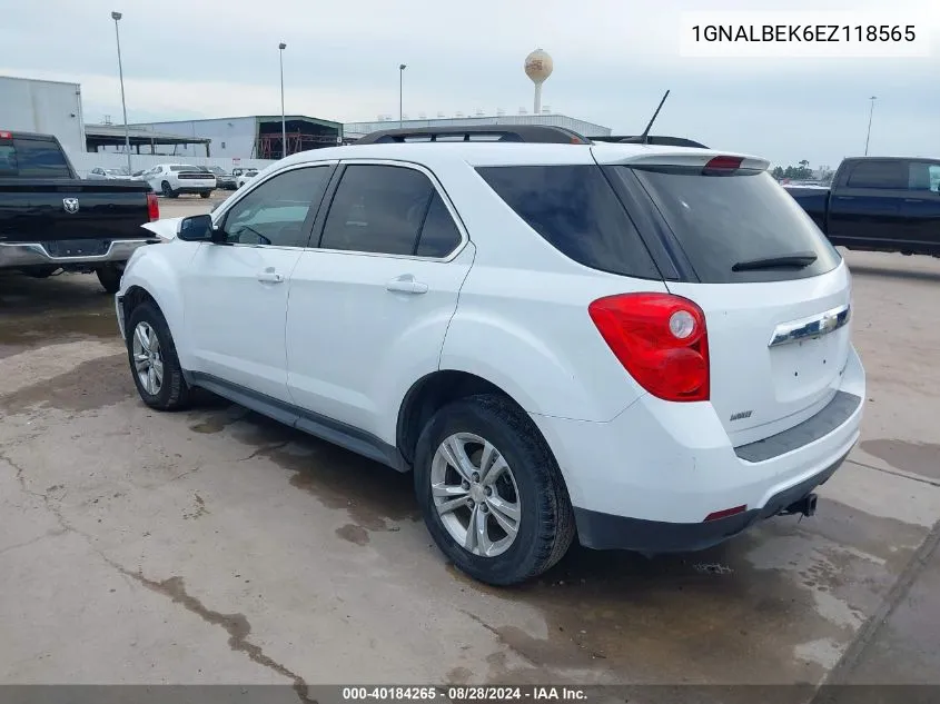 2014 Chevrolet Equinox 1Lt VIN: 1GNALBEK6EZ118565 Lot: 40184265