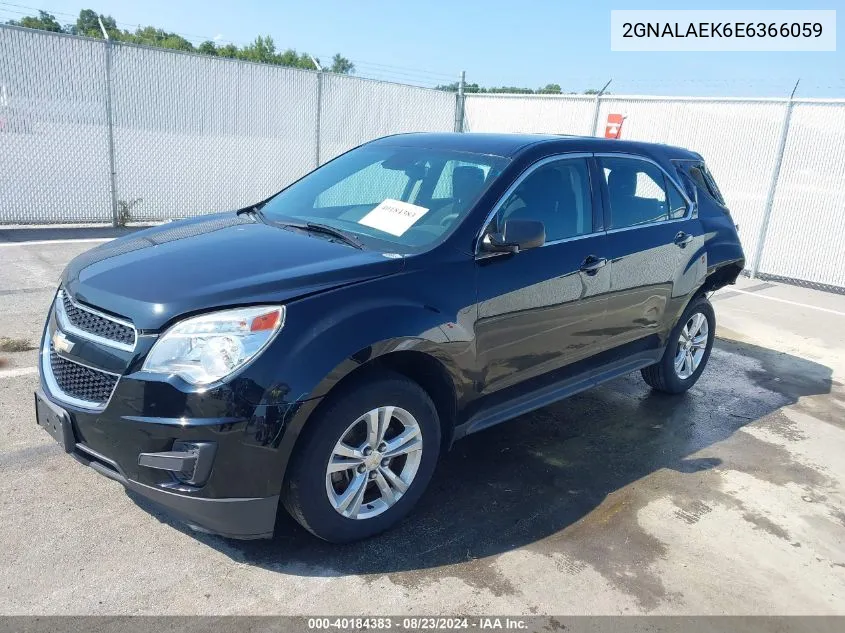 2014 Chevrolet Equinox Ls VIN: 2GNALAEK6E6366059 Lot: 40184383