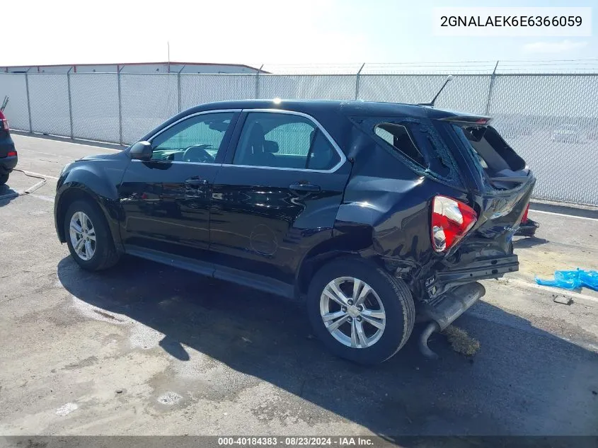 2014 Chevrolet Equinox Ls VIN: 2GNALAEK6E6366059 Lot: 40184383