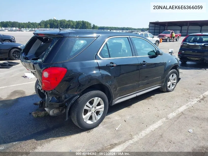 2014 Chevrolet Equinox Ls VIN: 2GNALAEK6E6366059 Lot: 40184383