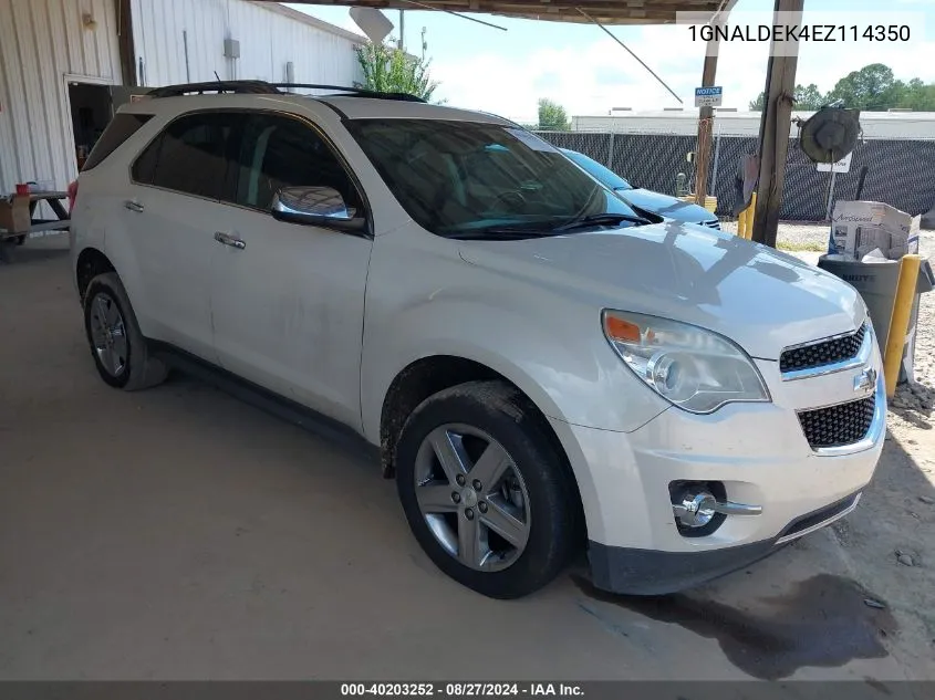 2014 Chevrolet Equinox Ltz VIN: 1GNALDEK4EZ114350 Lot: 40203252