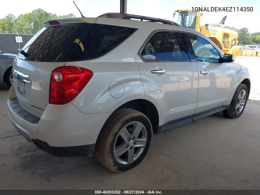 1GNALDEK4EZ114350 2014 Chevrolet Equinox Ltz