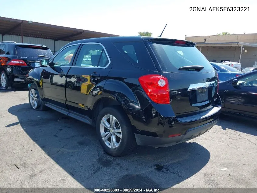 2014 Chevrolet Equinox Ls VIN: 2GNALAEK5E6323221 Lot: 40225303