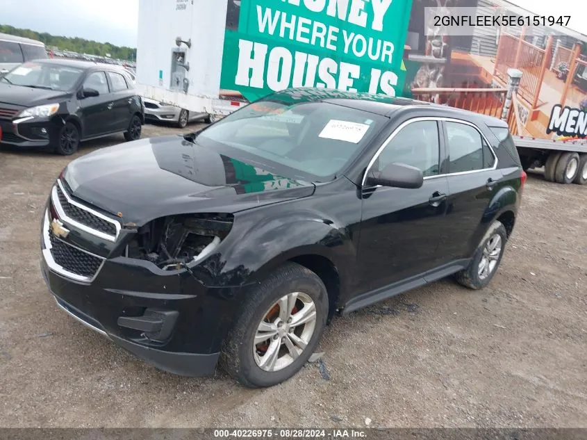 2014 Chevrolet Equinox Ls VIN: 2GNFLEEK5E6151947 Lot: 40226975