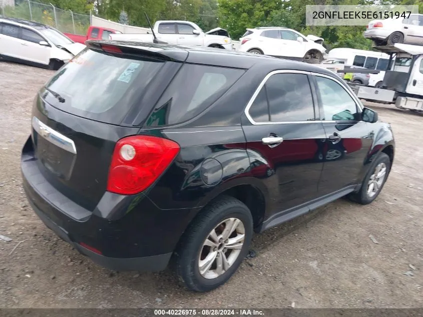 2014 Chevrolet Equinox Ls VIN: 2GNFLEEK5E6151947 Lot: 40226975