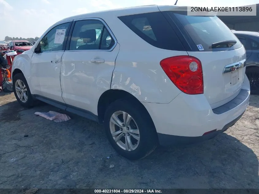 2GNALAEK0E1113896 2014 Chevrolet Equinox Ls