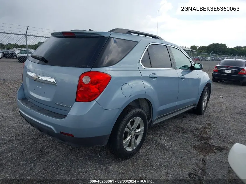 2014 Chevrolet Equinox 1Lt VIN: 2GNALBEK3E6360063 Lot: 40258061