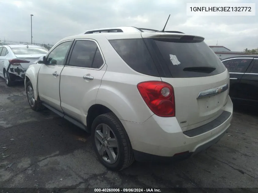 2014 Chevrolet Equinox Ltz VIN: 1GNFLHEK3EZ132772 Lot: 40260006