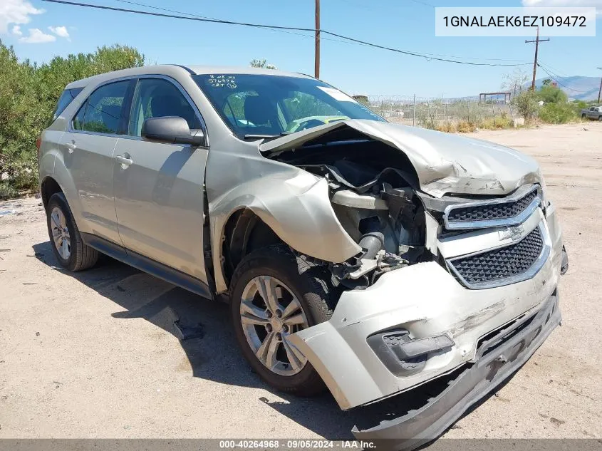 2014 Chevrolet Equinox Ls VIN: 1GNALAEK6EZ109472 Lot: 40264968