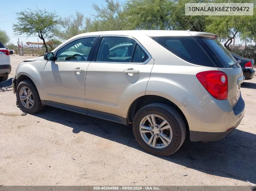 2014 Chevrolet Equinox Ls VIN: 1GNALAEK6EZ109472 Lot: 40264968