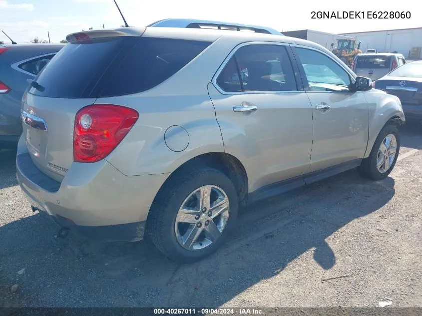 2014 Chevrolet Equinox Ltz VIN: 2GNALDEK1E6228060 Lot: 40267011