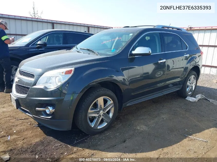 2014 Chevrolet Equinox Ltz VIN: 2GNFLHE37E6335393 Lot: 40270073