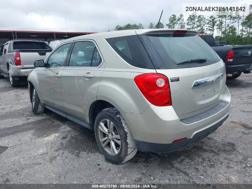 2014 Chevrolet Equinox Ls VIN: 2GNALAEK3E6141842 Lot: 40275790