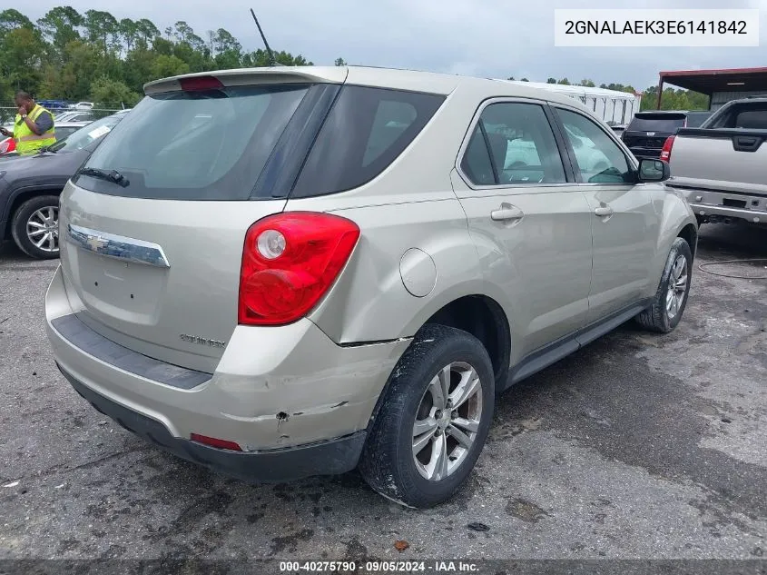 2014 Chevrolet Equinox Ls VIN: 2GNALAEK3E6141842 Lot: 40275790