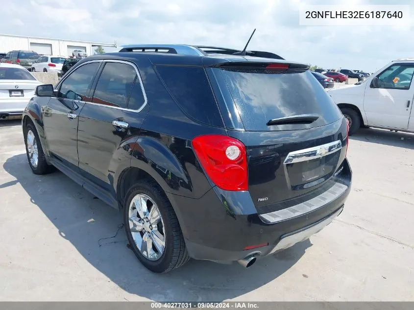 2014 Chevrolet Equinox Ltz VIN: 2GNFLHE32E6187640 Lot: 40277031