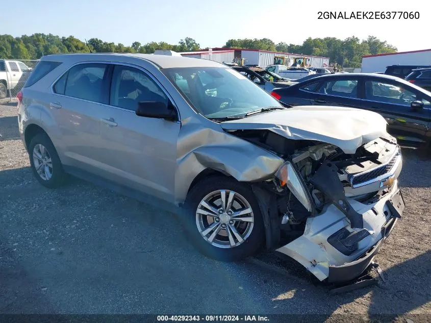 2014 Chevrolet Equinox Ls VIN: 2GNALAEK2E6377060 Lot: 40292343