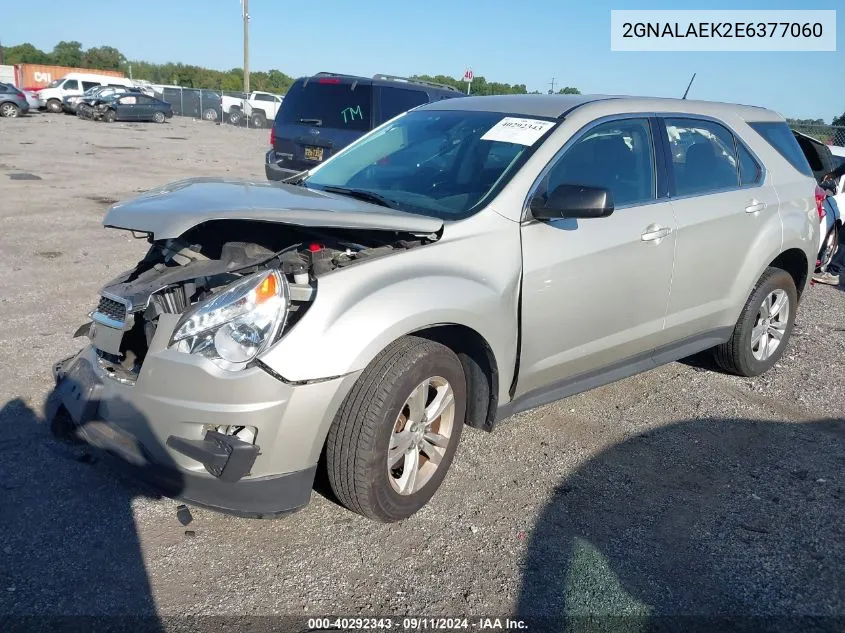 2014 Chevrolet Equinox Ls VIN: 2GNALAEK2E6377060 Lot: 40292343