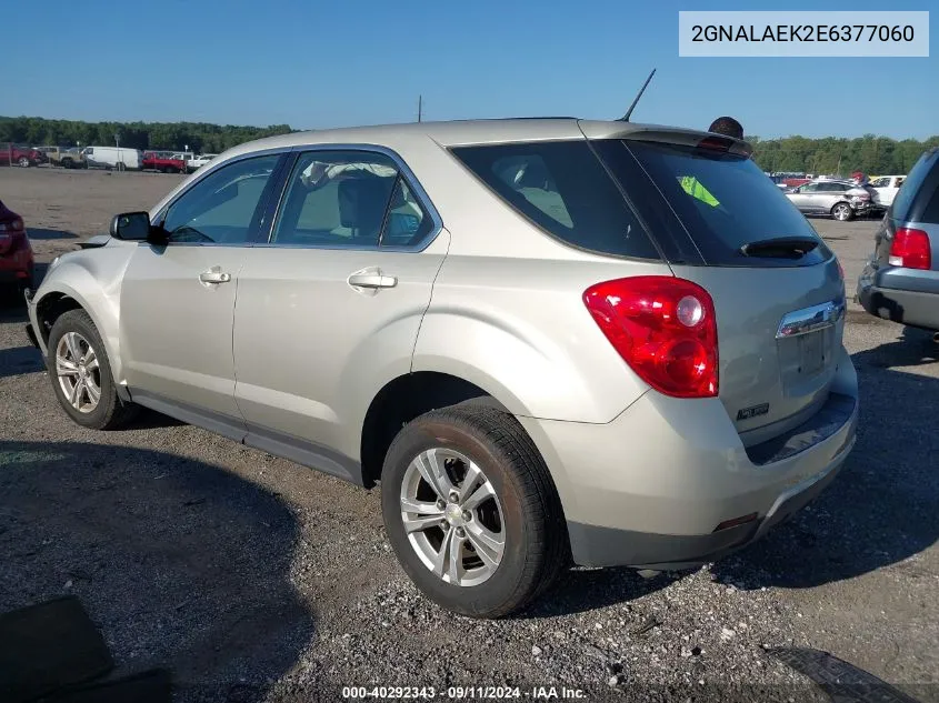 2014 Chevrolet Equinox Ls VIN: 2GNALAEK2E6377060 Lot: 40292343