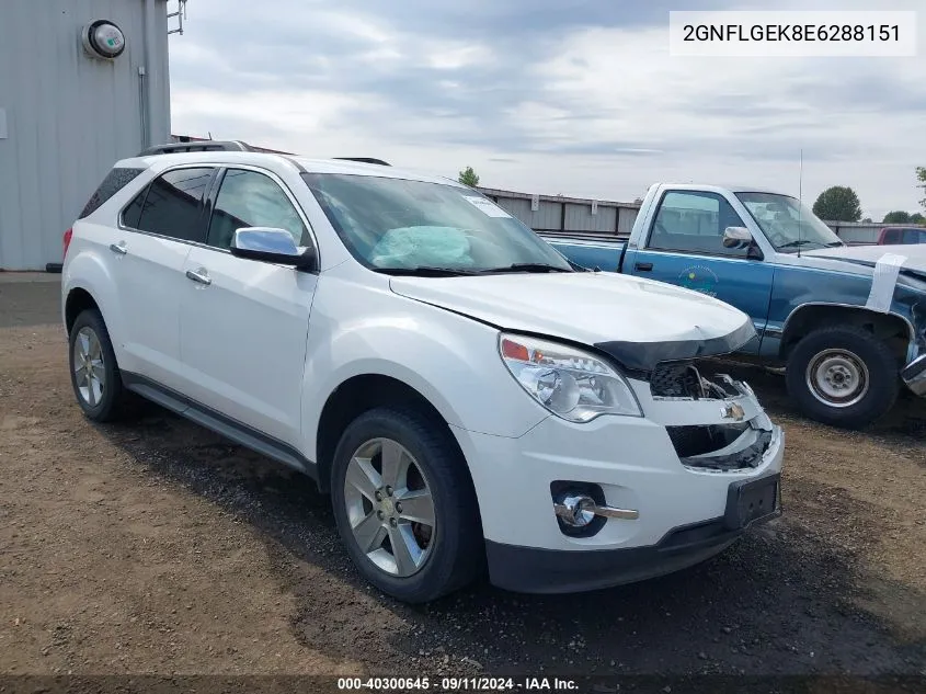 2014 Chevrolet Equinox 2Lt VIN: 2GNFLGEK8E6288151 Lot: 40300645