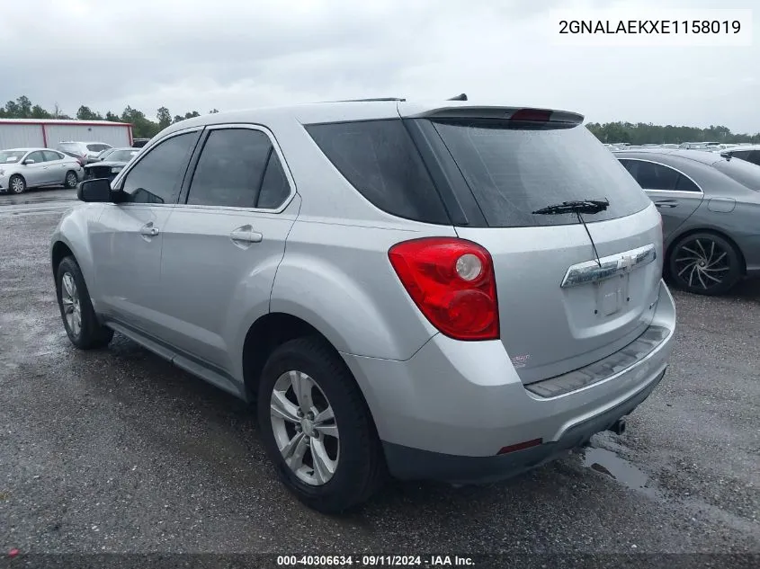 2014 Chevrolet Equinox Ls VIN: 2GNALAEKXE1158019 Lot: 40306634