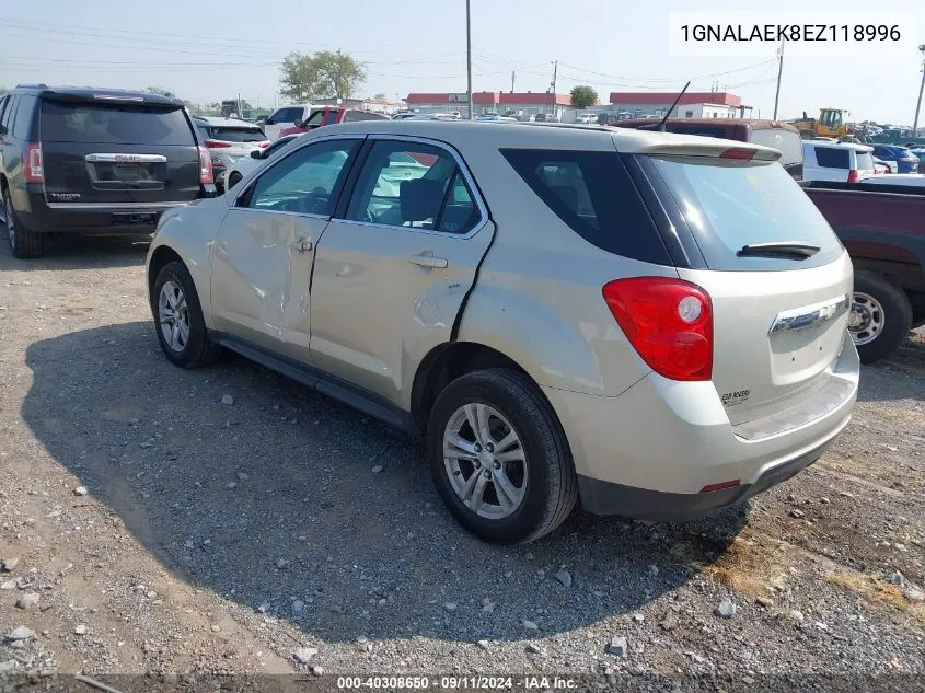 2014 Chevrolet Equinox Ls VIN: 1GNALAEK8EZ118996 Lot: 40308650