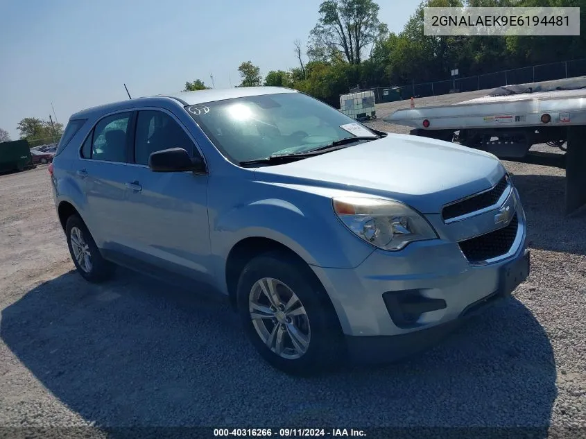 2014 Chevrolet Equinox Ls VIN: 2GNALAEK9E6194481 Lot: 40316266