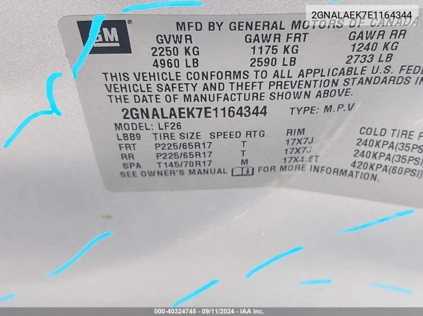 2GNALAEK7E1164344 2014 Chevrolet Equinox Ls