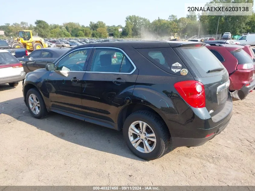 2014 Chevrolet Equinox Ls VIN: 2GNALAEKXE6203138 Lot: 40327455