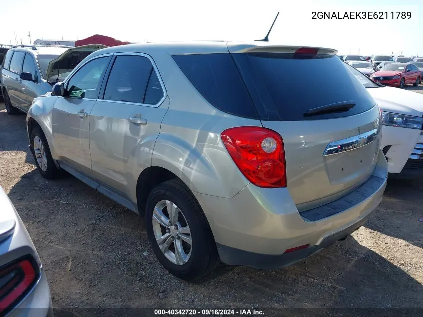 2014 Chevrolet Equinox Ls VIN: 2GNALAEK3E6211789 Lot: 40342720