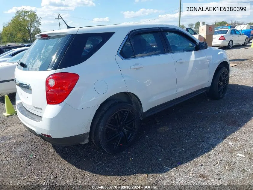 2014 Chevrolet Equinox Ls VIN: 2GNALAEK1E6380399 Lot: 40363770