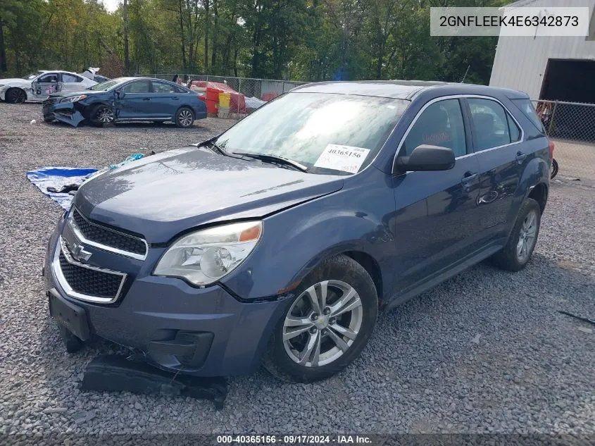 2014 Chevrolet Equinox Ls VIN: 2GNFLEEK4E6342873 Lot: 40365156