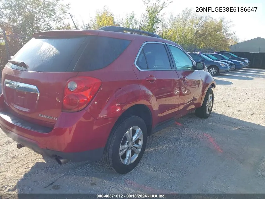 2014 Chevrolet Equinox Lt VIN: 2GNFLGE38E6186647 Lot: 40371012